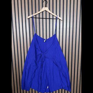 Free People Tank Top Small Womens Blue Purple Front Tie Poncho Dress